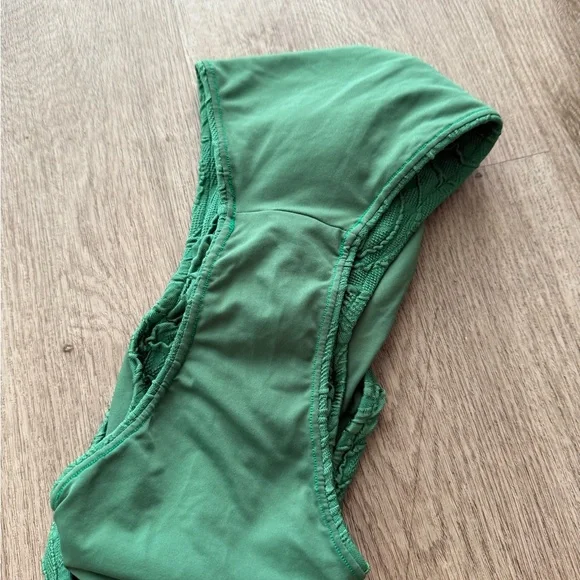 patbo green jacquard high waist two piece flower detail bikini swimwear small - Picture 4 of 4